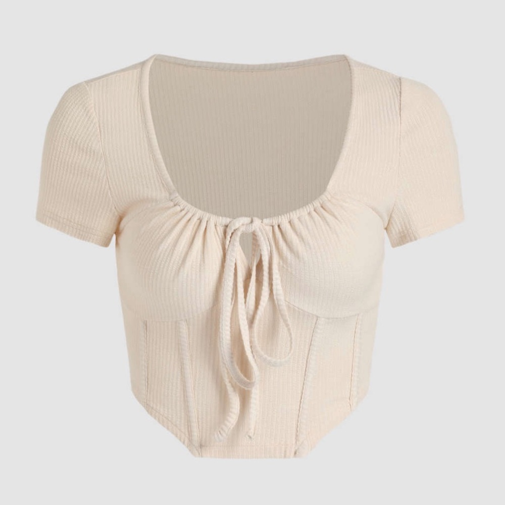 NWT Cider Corset Style Crop Tee